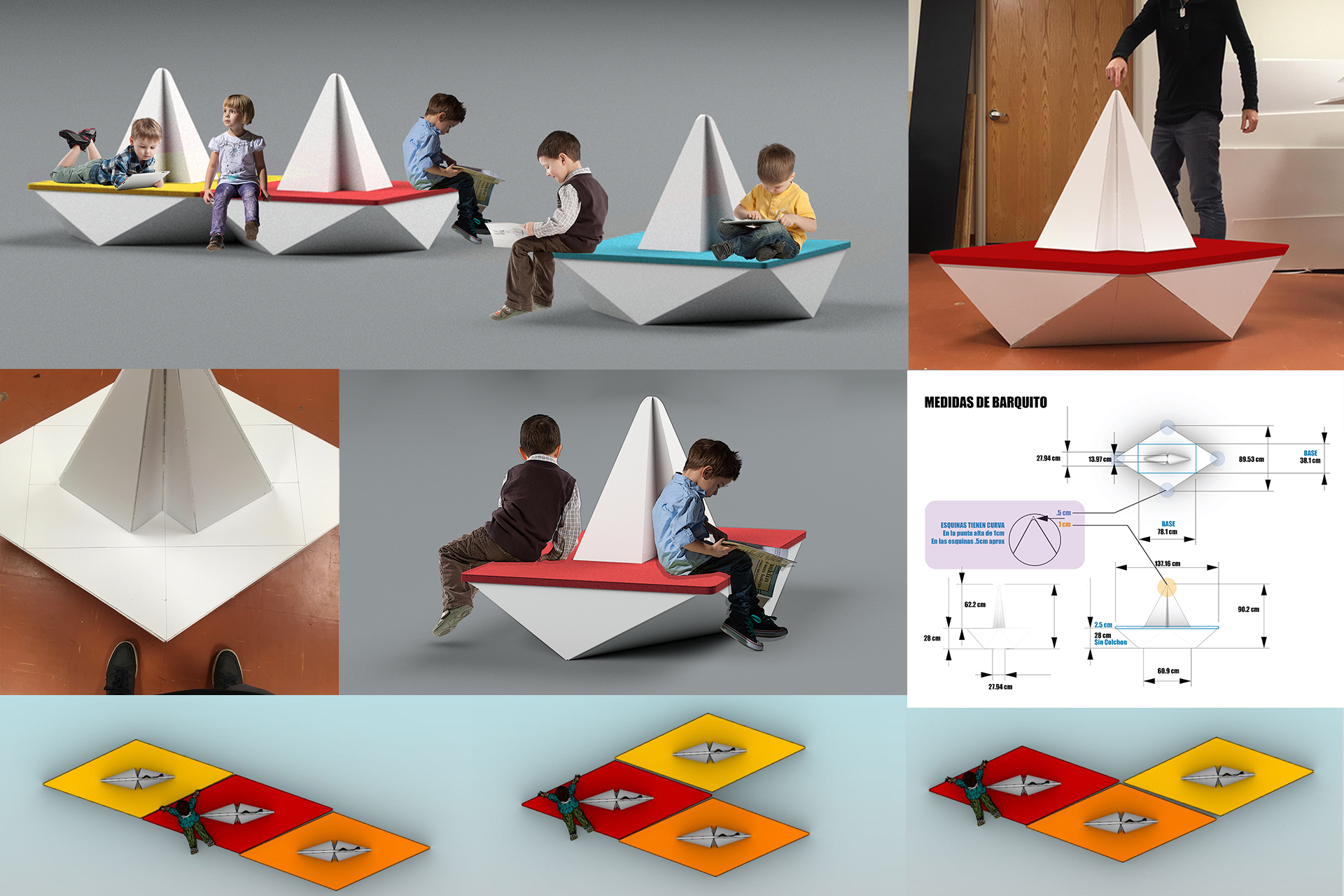 Paper Boat Benches